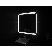 Зеркало в ванную комнату с подсветкой Диаманте 65х65 см